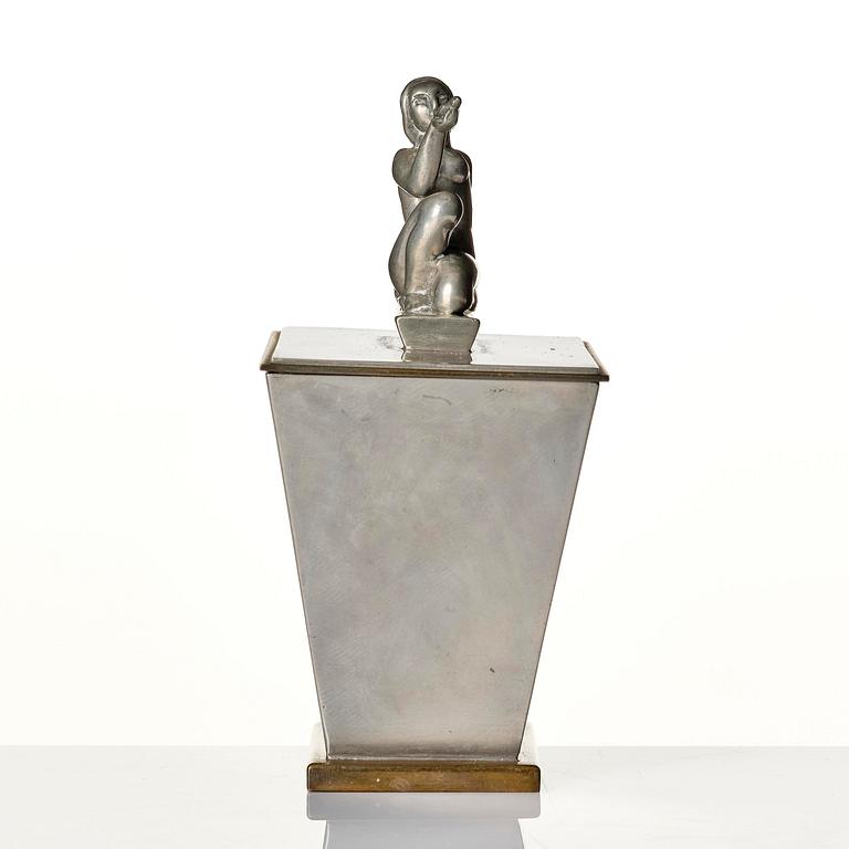 Oscar Antonsson, a "Sommar" (Summer) pewter box, Ystad-Metall, Sweden, 1930.
