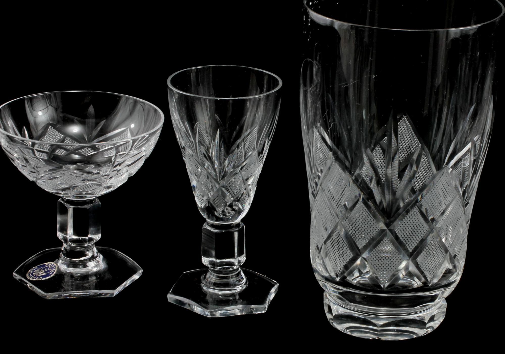GLASSERVIS, 50 delar, Kosta, 1900-talets andra hälft.