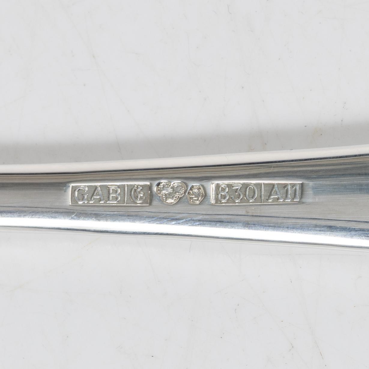 A 167 piece Chippendale silver cutlery service, GAB, Eskilstuna, 1990's.