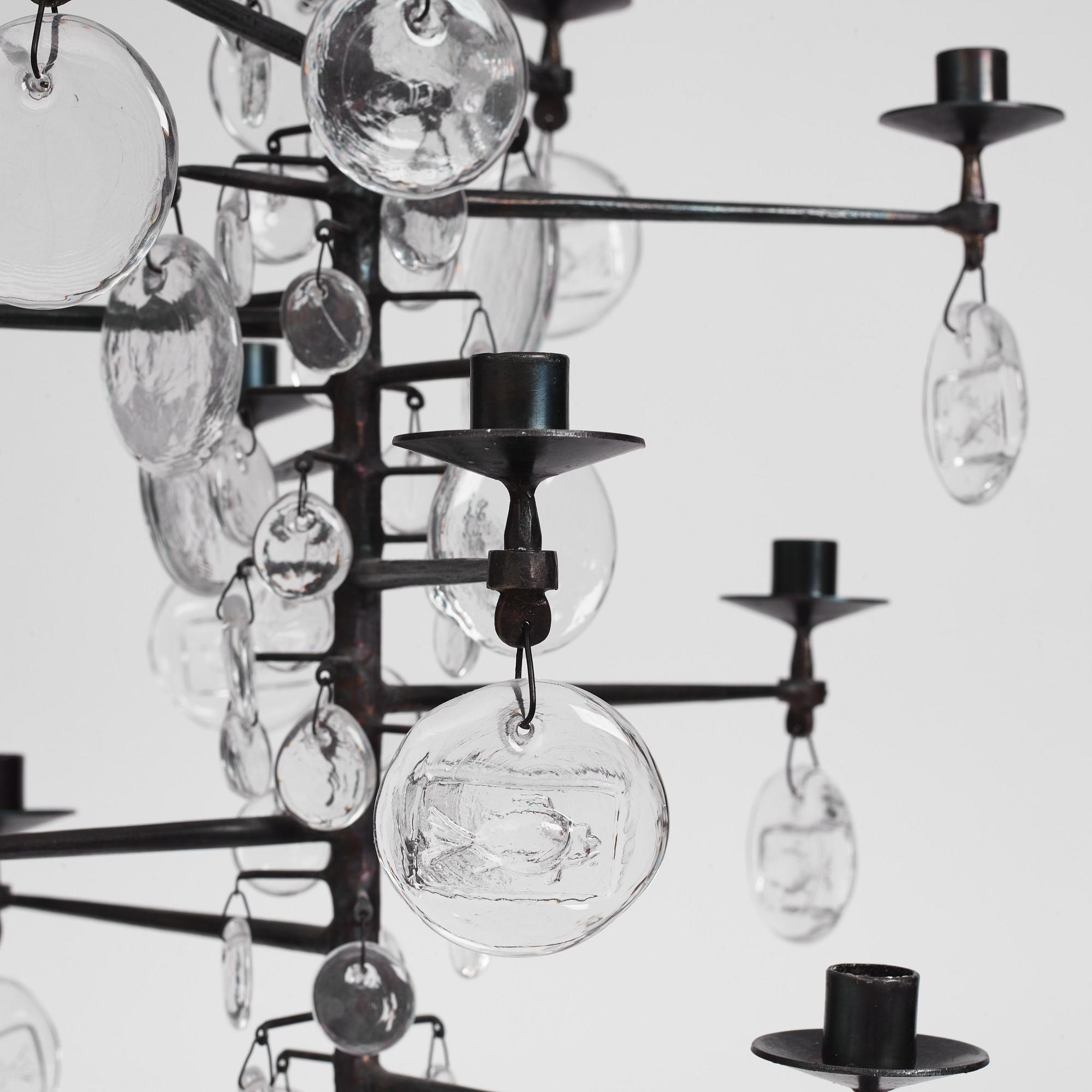 Erik Höglund, an eleven light chandelier, Boda, Sweden, probably 1960-70s.