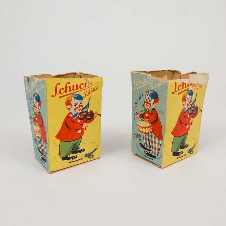 Three Schuco clowns Germany 1950s.