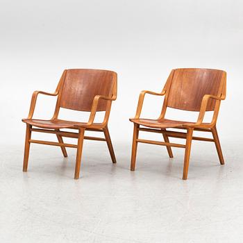 Peter Hvidt & Orla Mølgaard Nielsen, karmstolar, ett par, "Ax Chair", Fritz Hansen, Danmark, 1950-/60-tal.