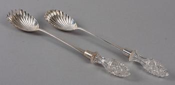 SERVERINGSBESTICK, silver och glas, George Howson, Harrison Brothers & Howson, Sheffield, England, 1901.