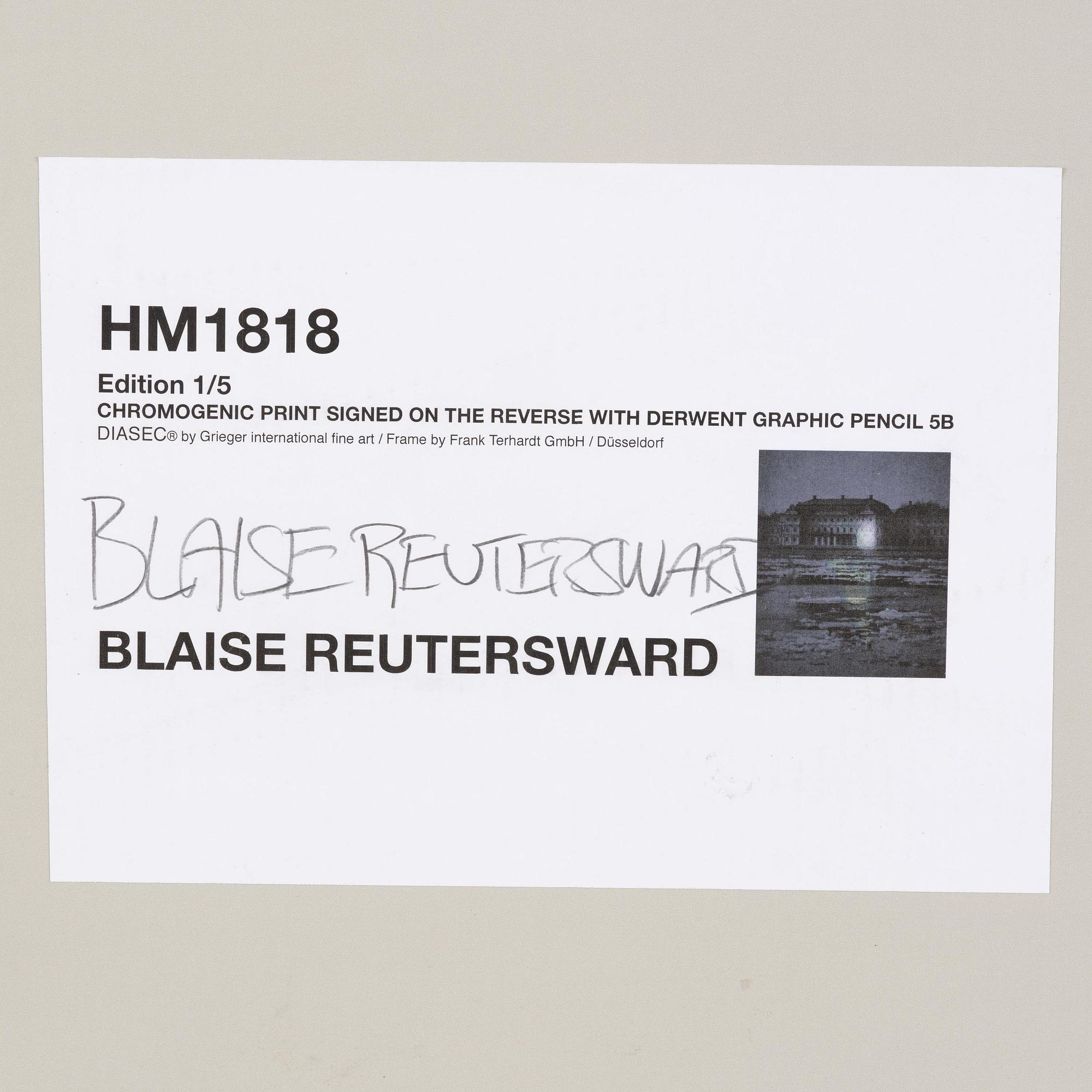 Blaise Reutersward, "HM1818", 2018.