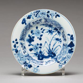 A matched set of 12 blue and white dessert dishes, Qing dynasty, 18th Century.