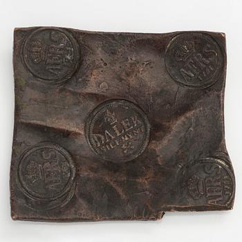 Plooturaha, Adolf Fredrik, 1/2 taaleria, kuparia 1751.