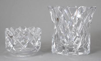 SKÅLAR 2 st SAMT VAS, glas, Sofiero,  Gunnar Cyrén, Orrefors.
