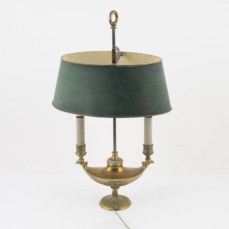 An Empire-style 'bouillotte' lamp, late 19th century.