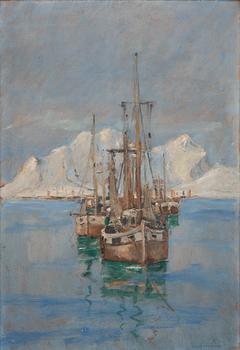 Rikard Lindström, Fishing boats at Lofoten.