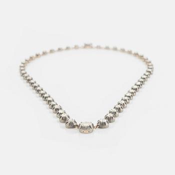 Collier silver och guld med gammalslipade diamanter, 1800-tal.