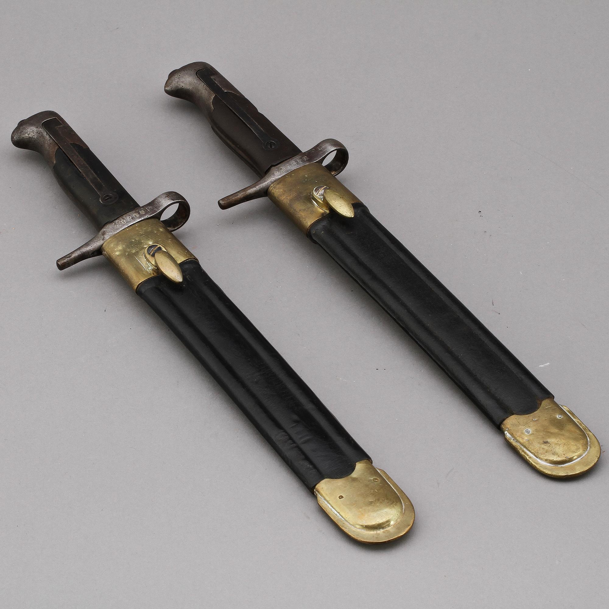 BAJONETTER, 2 par, Italien, 1800-talets tredje kvartal.