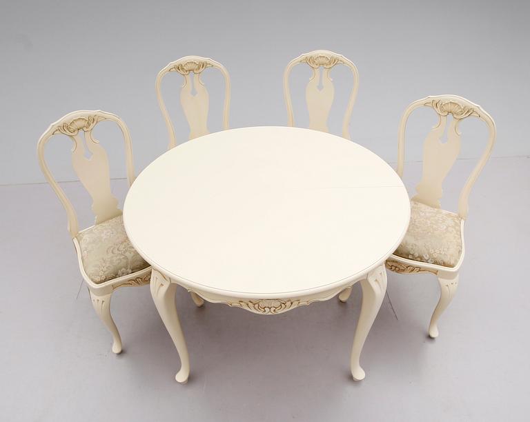 MATGRUPP, 5 delar, rokokostil, 1900-talets mitt.