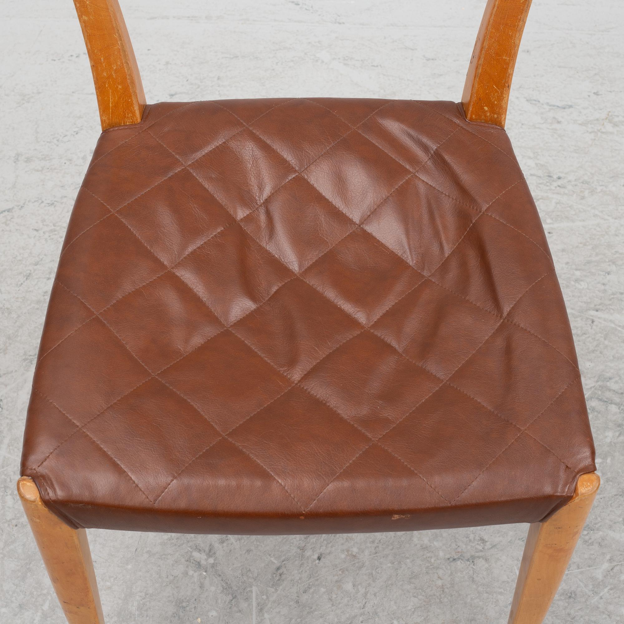 Axel Larsson, four chairs, 'Serie 1300', SMF, Bodafors, 1930s.