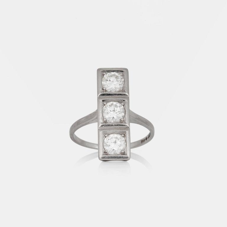 A circa 1.30 ct old-cut diamond ring.