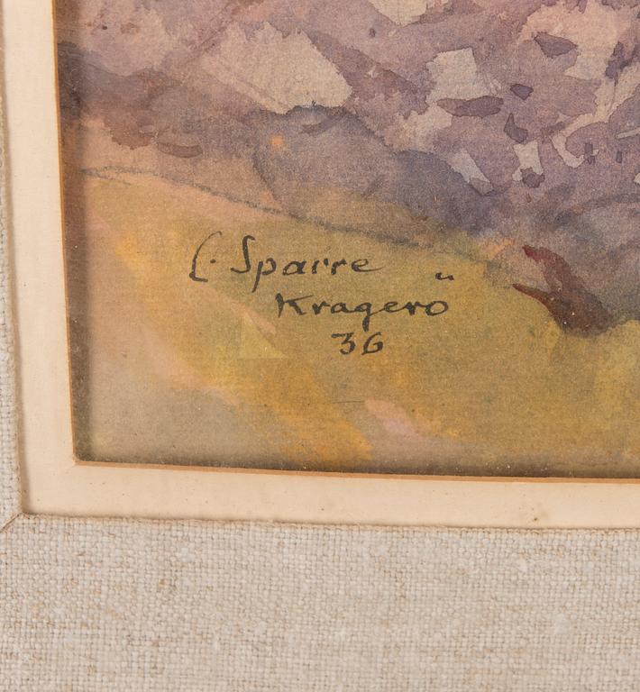 LOUIS SPARRE, blandteknik, signerad, märkt Kragerö, och daterad -36.