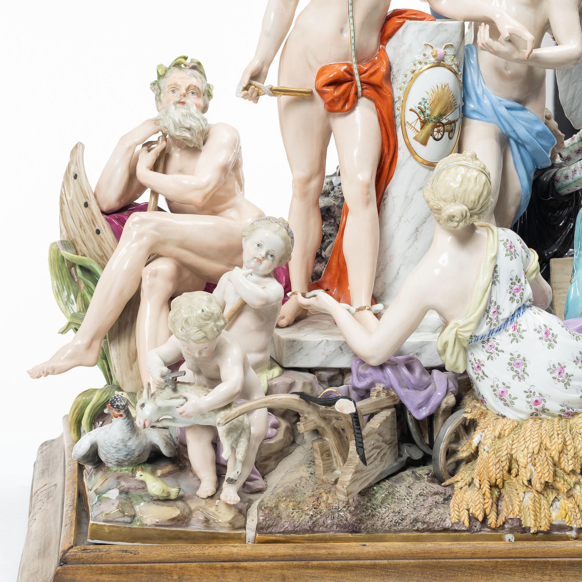 Meissen, Figurgrupp, porslin, "Allegorie der Handel", 1800-tal.