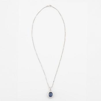 Pendant, Lennart Magnusson, 18K white gold with sapphire and brilliant-cut diamonds, chain 18K white gold included.