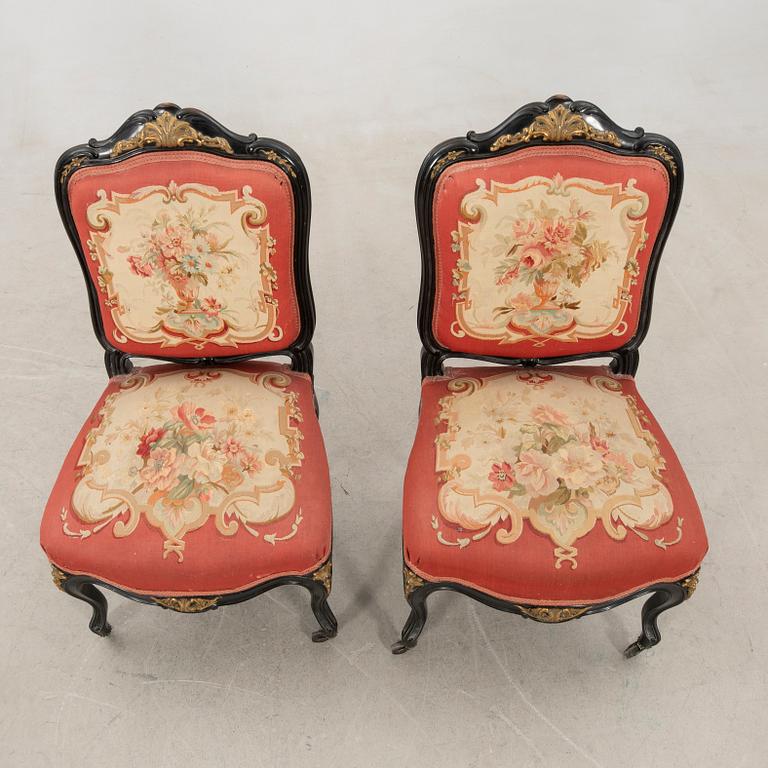 Chairs, 1 pair, late 19th century Neorococo.