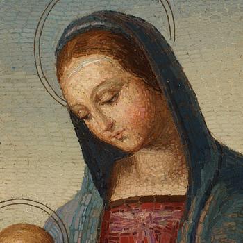 MICROMOSAIC, after Raphael's so-called Conestabile Madonna, Italy, 19th century.