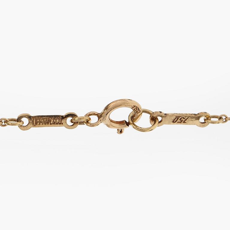 Tiffany & Co, Elsa Peretti, an 18K gold 'Double Teardrop' necklace.