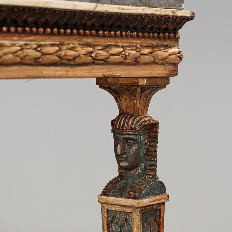 A late Gustavian console table, early 18th century.