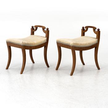 A pair of Karl Johan stools, 19th Century.