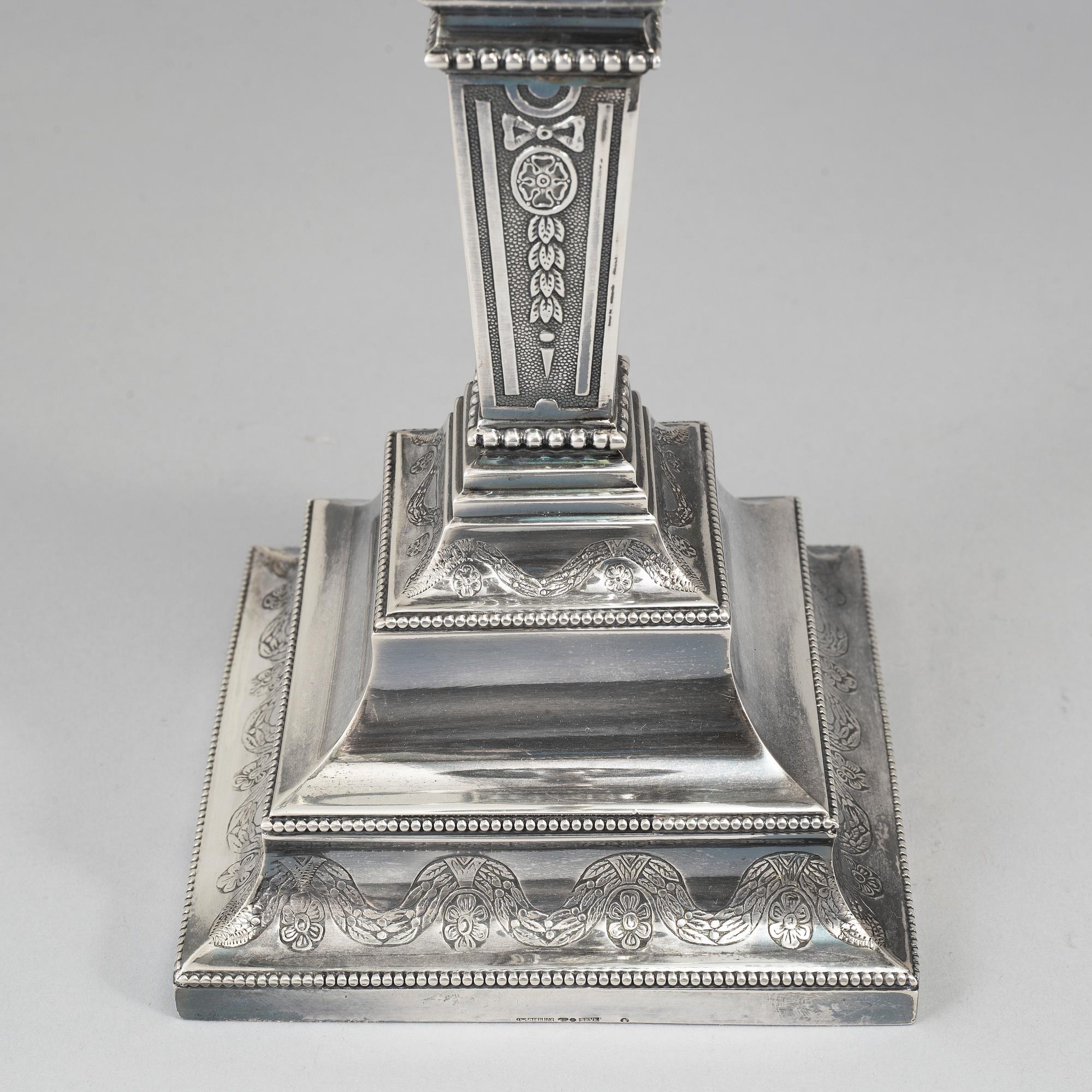 A pair of sterling silver candelabras, Polar Art, Stockholm (1980-2009).