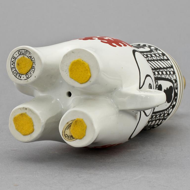 FIGURIN, stengods, Elefant ur serien "Traffic", Lisa Larson, Gustavsberg.