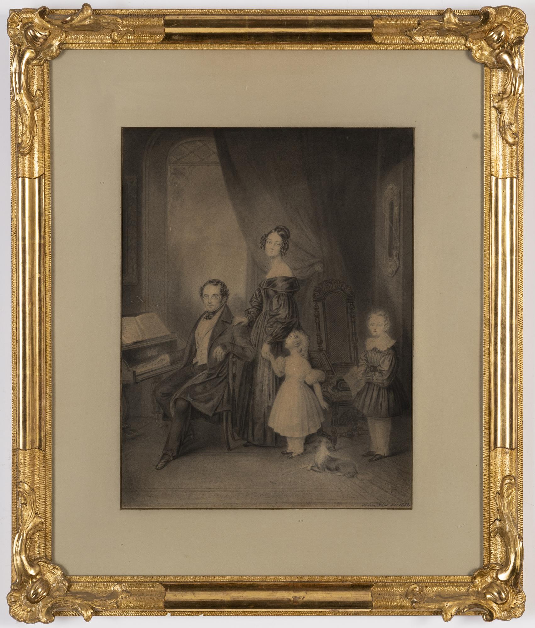 Maria Röhl, pencil, signerad and dated 1838.