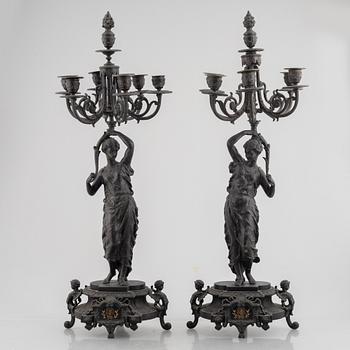 A pair of Empire style candelabras, second half of the 19th century.
