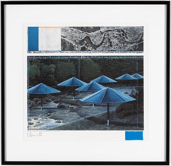 CHRISTO & JEANNE-CLAUDE, offset with canvas application, signed Christo in pencil.