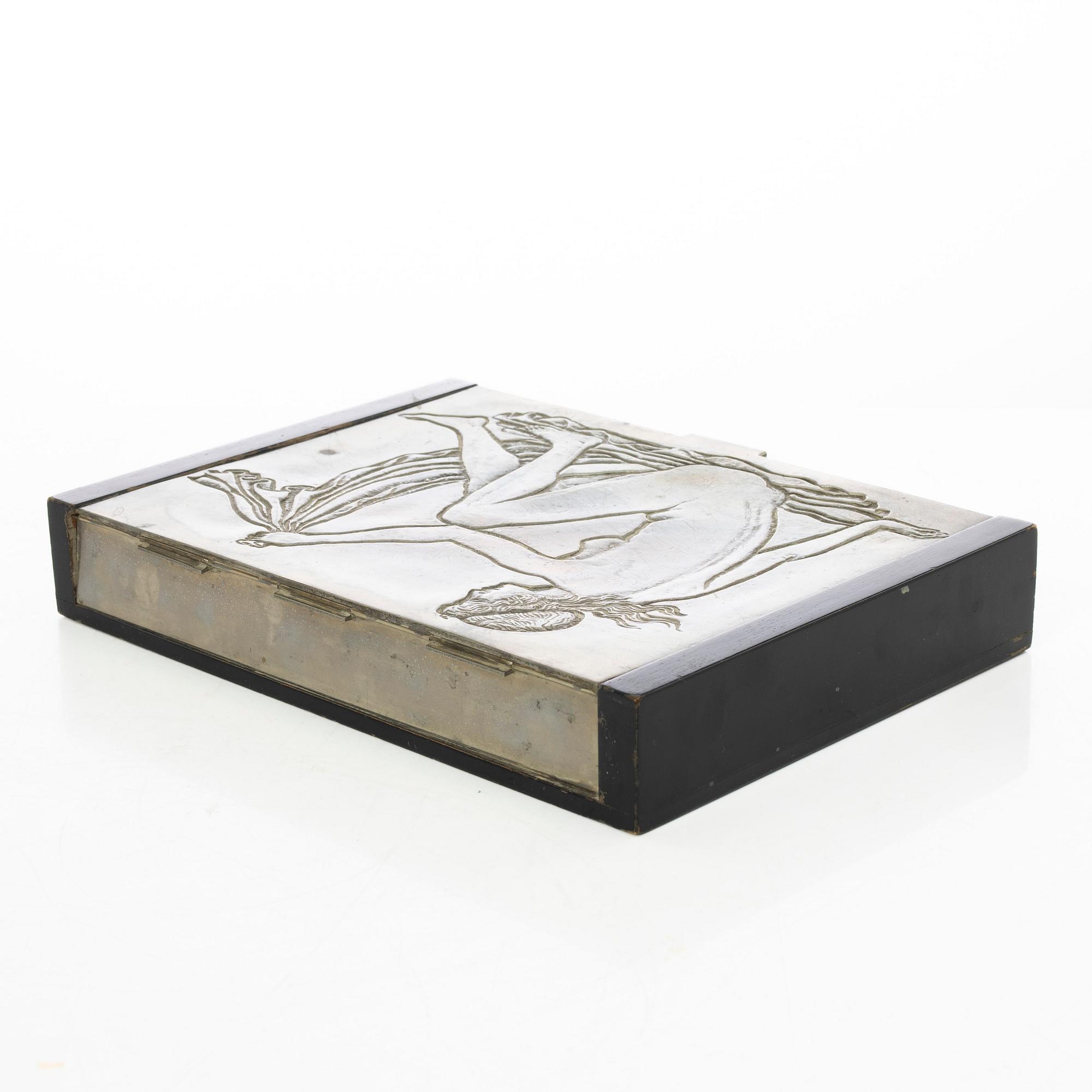 Oscar Antonsson, skrin, tenn, Art Deco, 1938, Athena Ystad.