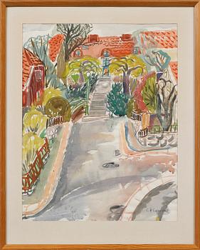Charlotte Hartmann-Lagerwall · CHARLOTTE HARTMANN-LAGERWAL, akvarell, signerad.