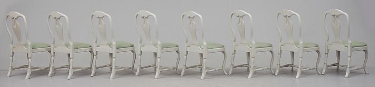 MATSALSGRUPP. 14 delar. Rokokostil, 1900-talets första hälft/mitt.