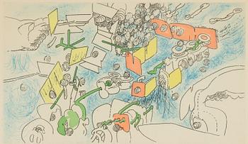 Roberto Matta, etching in colours, signed 56/100.