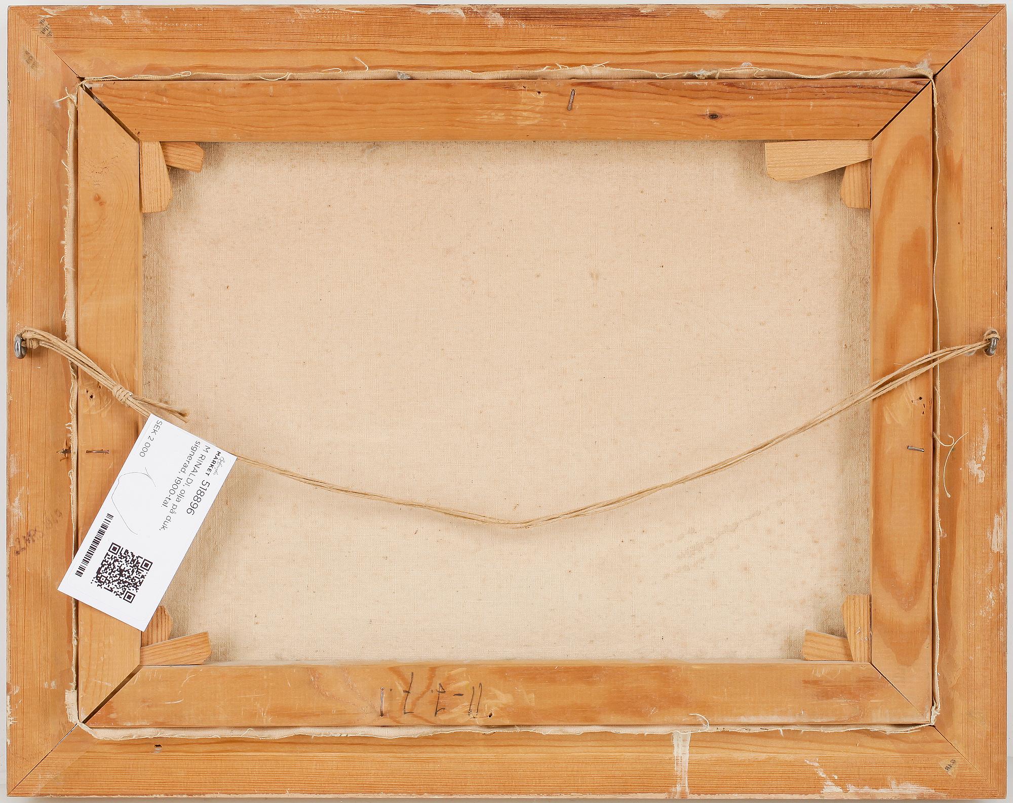 OKÄND KONSTNÄR, olja på duk, signerad M Rinaldi, 1900-tal.