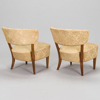 Lisa Johansson-Pape, a pair of 1940s armchairs for Oy Stockmann Ab, Keravan puusepäntehdas.