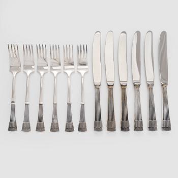 A 12-piece 'Tähkä' silver cutlery set, Tillander, Helsinki 1968.