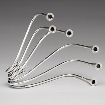 Ibi Trier Mørch, kandelaber "Bølgeslag", för Firma A. Michelsen, Danmark 1951, sterling.