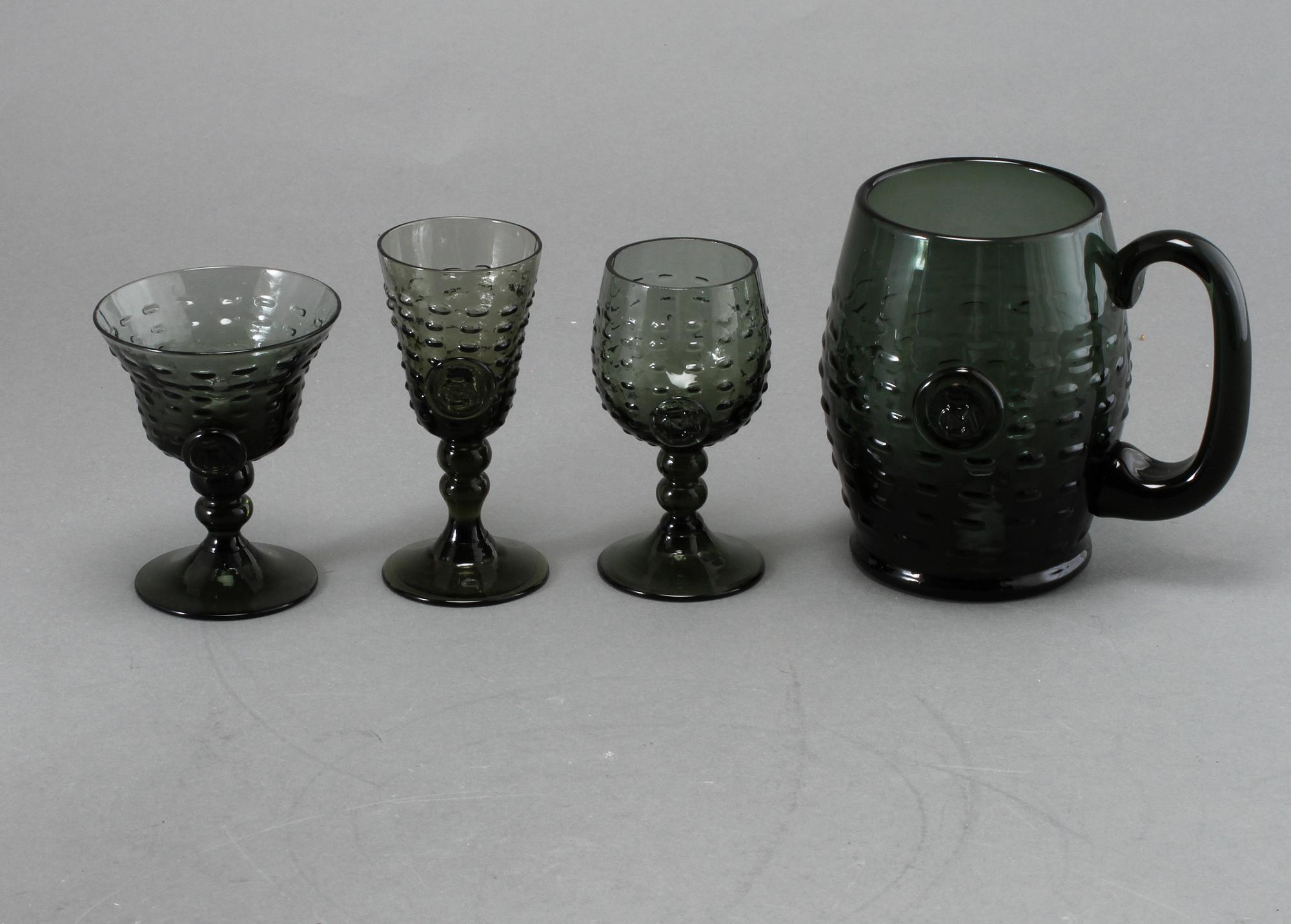 GLASSSERVIS, 29 delar, "Hertig Carls glas", Reijmyre, 1900-talets andra hälft.