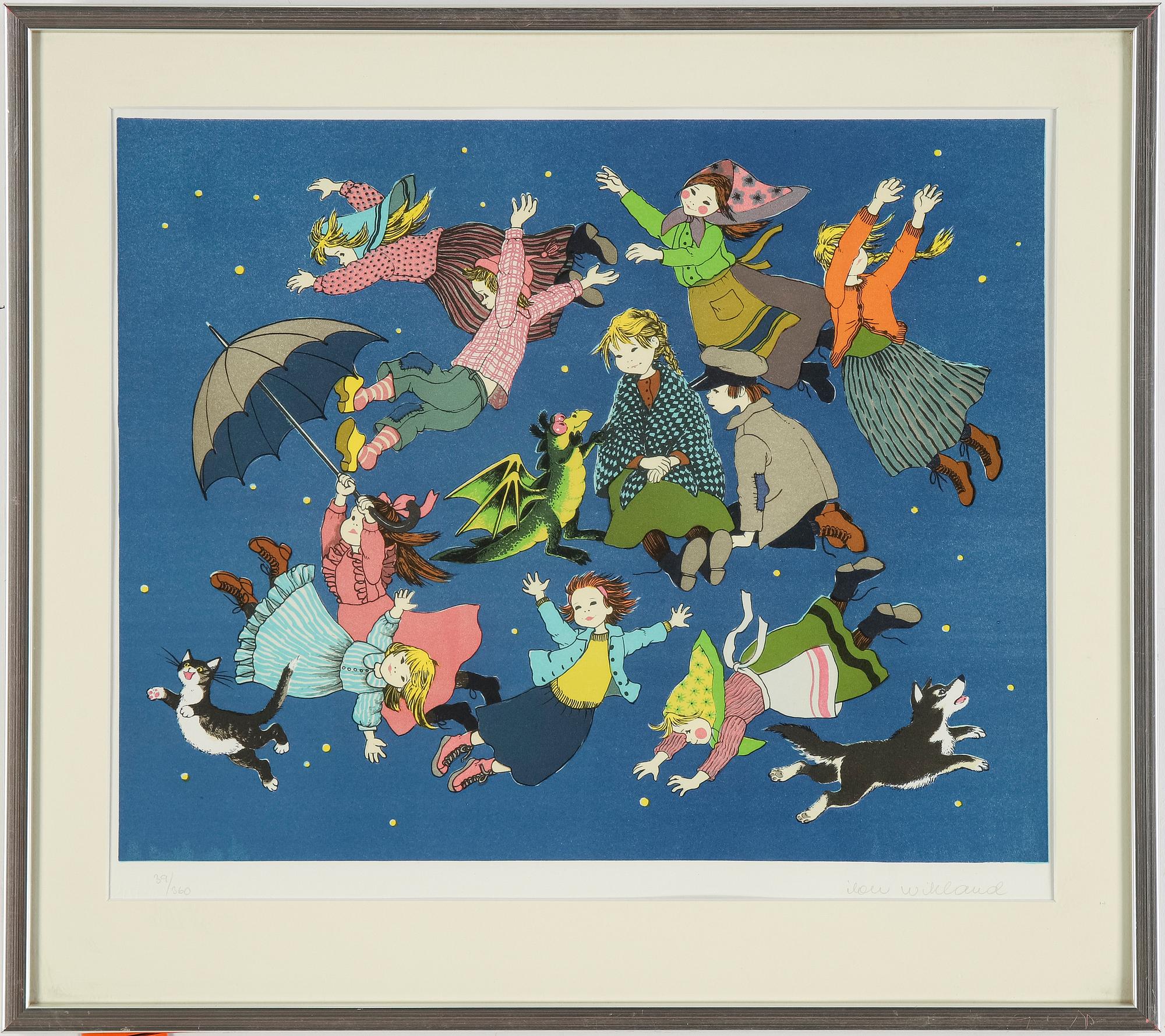 ILON WIKLAND, lithograph in colours, signed 39/360.