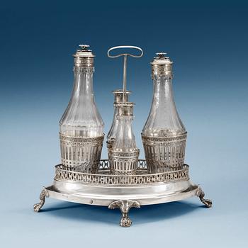 740. A Swedish 18th century silver cruet-set, makers mark of Pehr Zethelius, Stockholm 1795.