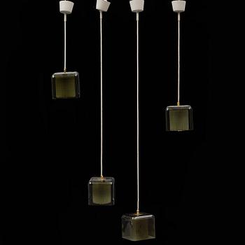 CARL FAGERLUND, a set of four ceiling lights, 1960s-70s, for Orrefors.