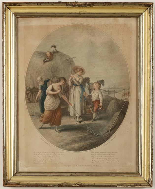 GRAVYRER. 12 st, England 1800-tal.