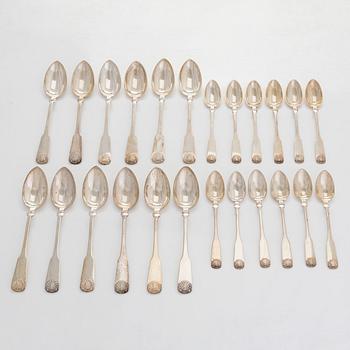 A 124-piece set of Danish silver cutlery, maker's mark of K. C. Hermann, Copenhagen,  1914-36, main part marked in 1914.