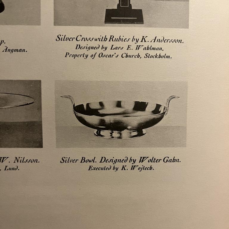 Wolter Gahn, skål, nysilver, Swedish Grace, Karl Wojtech, Stockholm, 1920-tal.