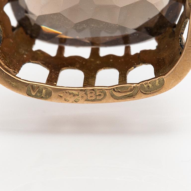 Halsband, 14K guld och rökkvartser. V. Iivonen, Helsingfors 1961.