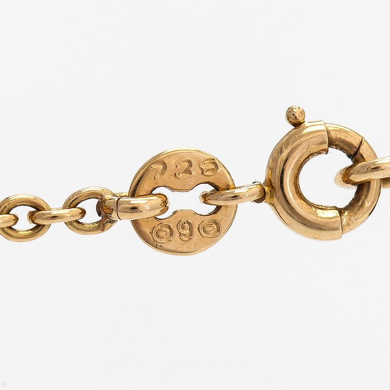 Cartier, halsband,  18K guld med hänge i form av två hjärtan.