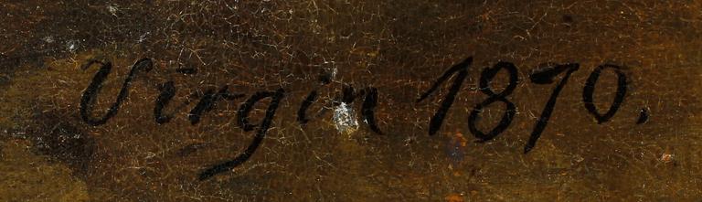 GOTTFRID VIRGIN, olja på duk, uppfodrad på pannå, sign och dat 1870.