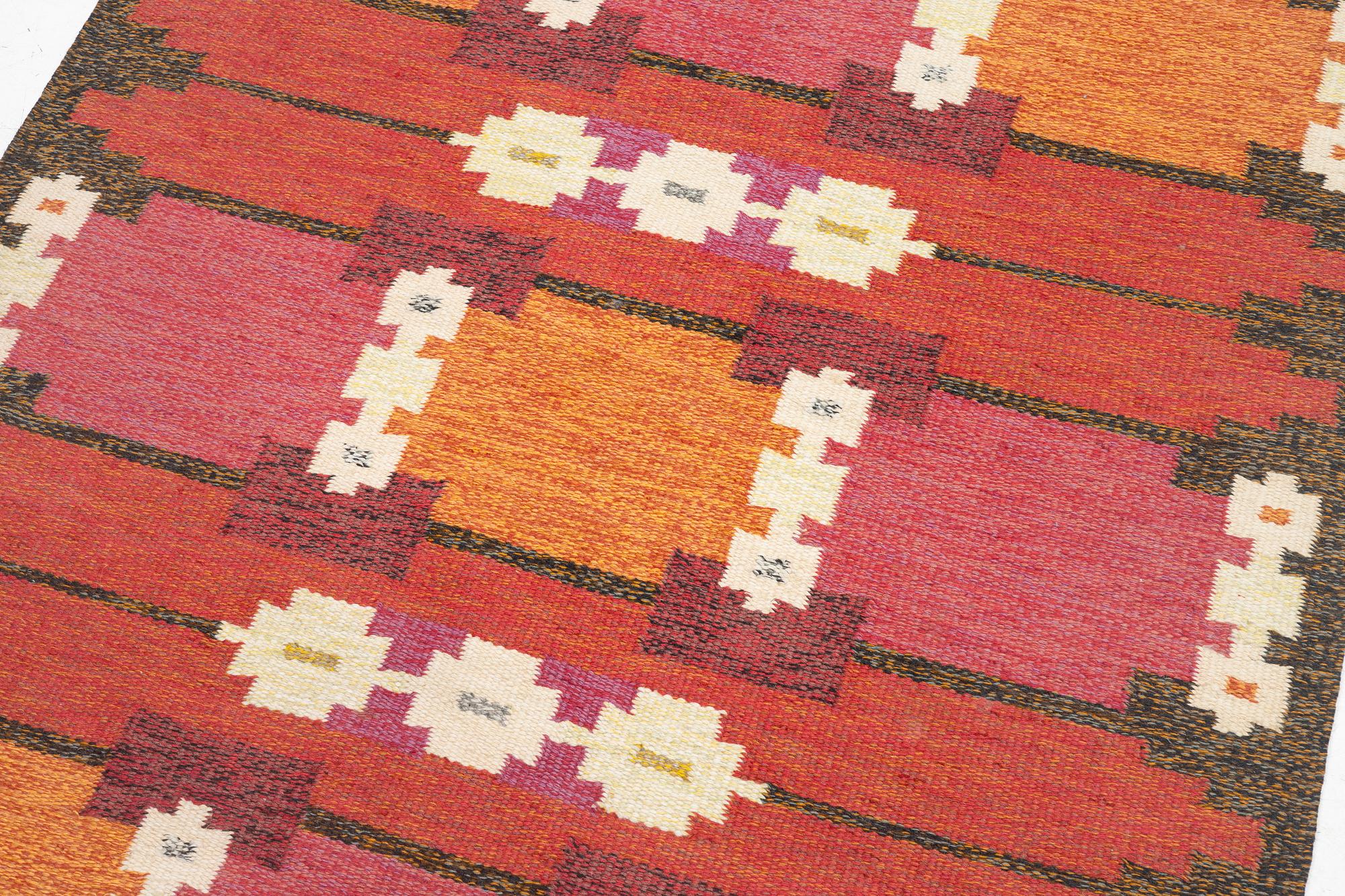 Matta, rölakan, signerad GS, Sverige, ca. 200 x 134 cm.